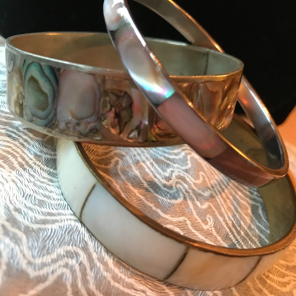 Bundle of 3 Vintage Mother Of Pearl Bracelets!